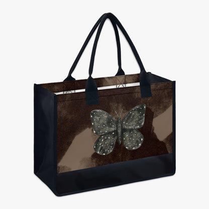 brown abstract moth reusable shopping tote bag