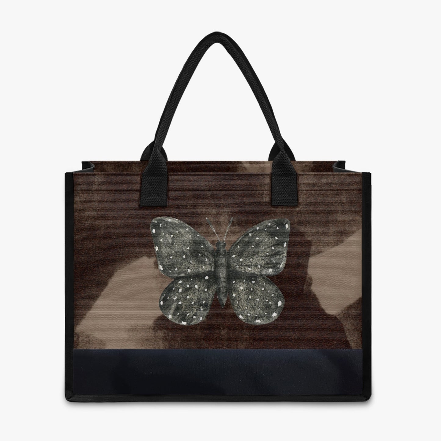 brown abstract moth reusable shopping tote bag