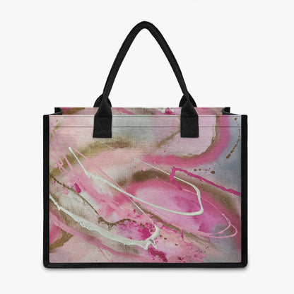 pink abstract reusable shopping tote bag