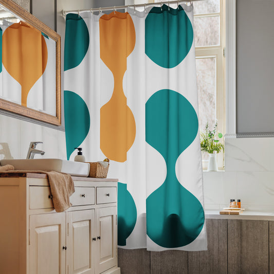Fluid Dotted Geometric Shower Curtain - Mirfia