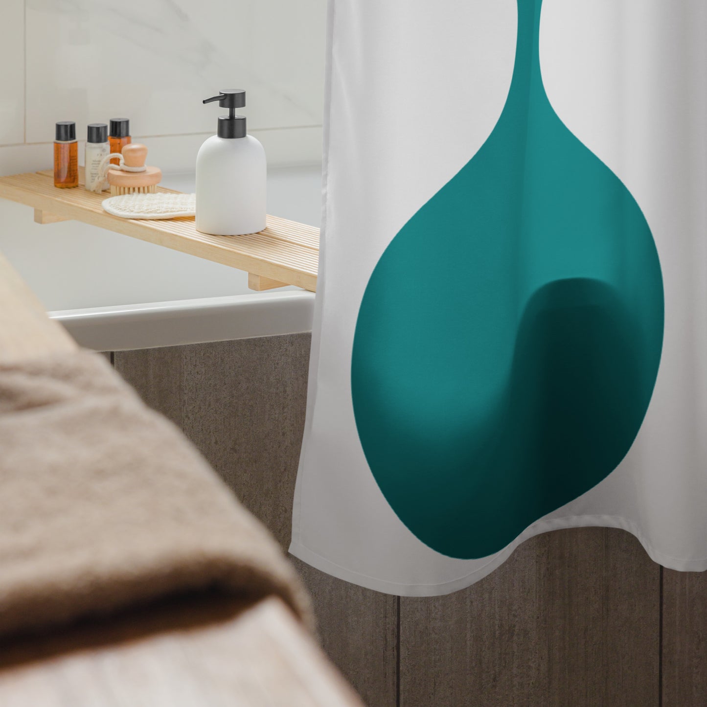 Fluid Dotted Geometric Shower Curtain - Mirfia