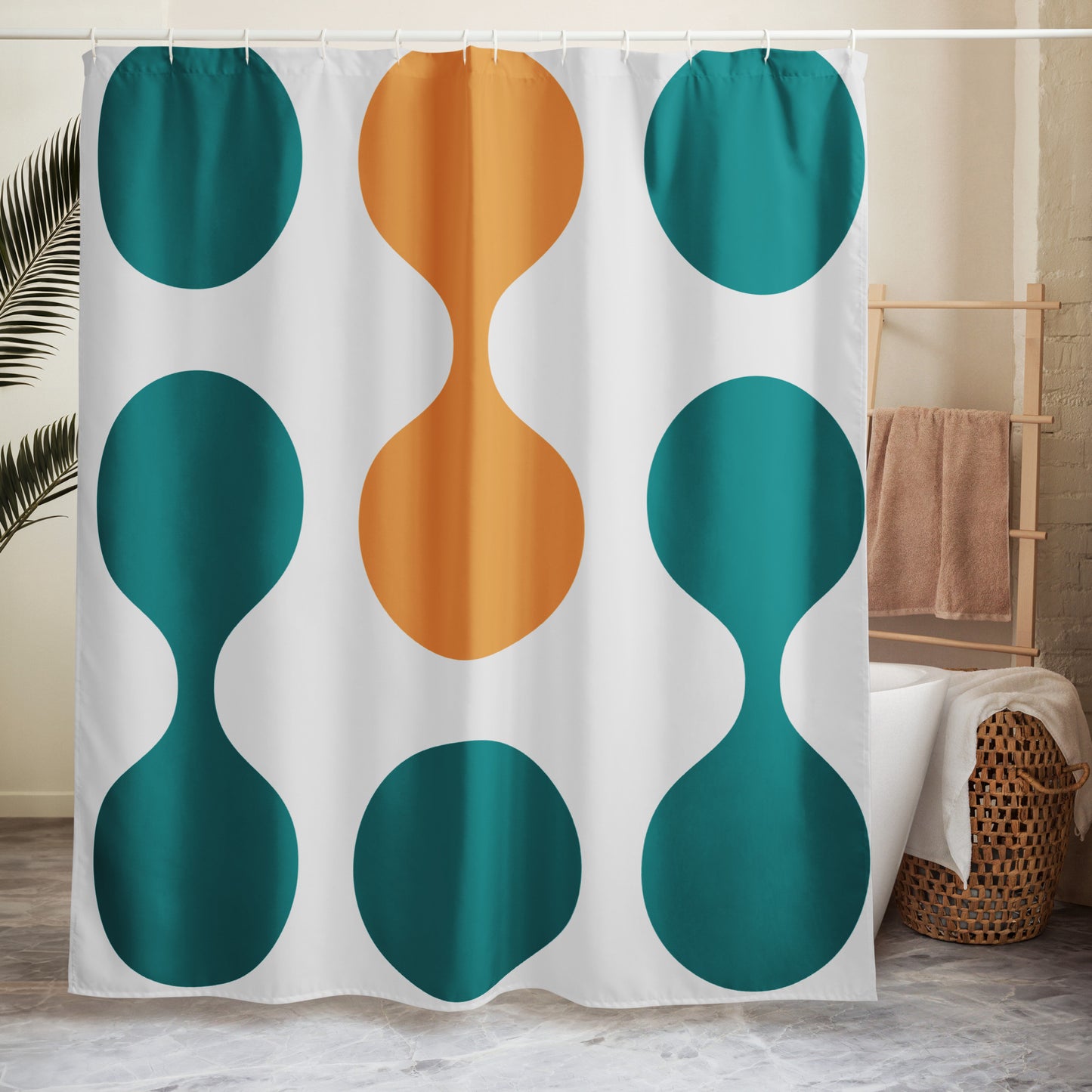 Fluid Dotted Geometric Shower Curtain - Mirfia