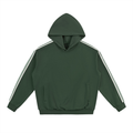 green side stripe drop shoulder hoodie flat lay