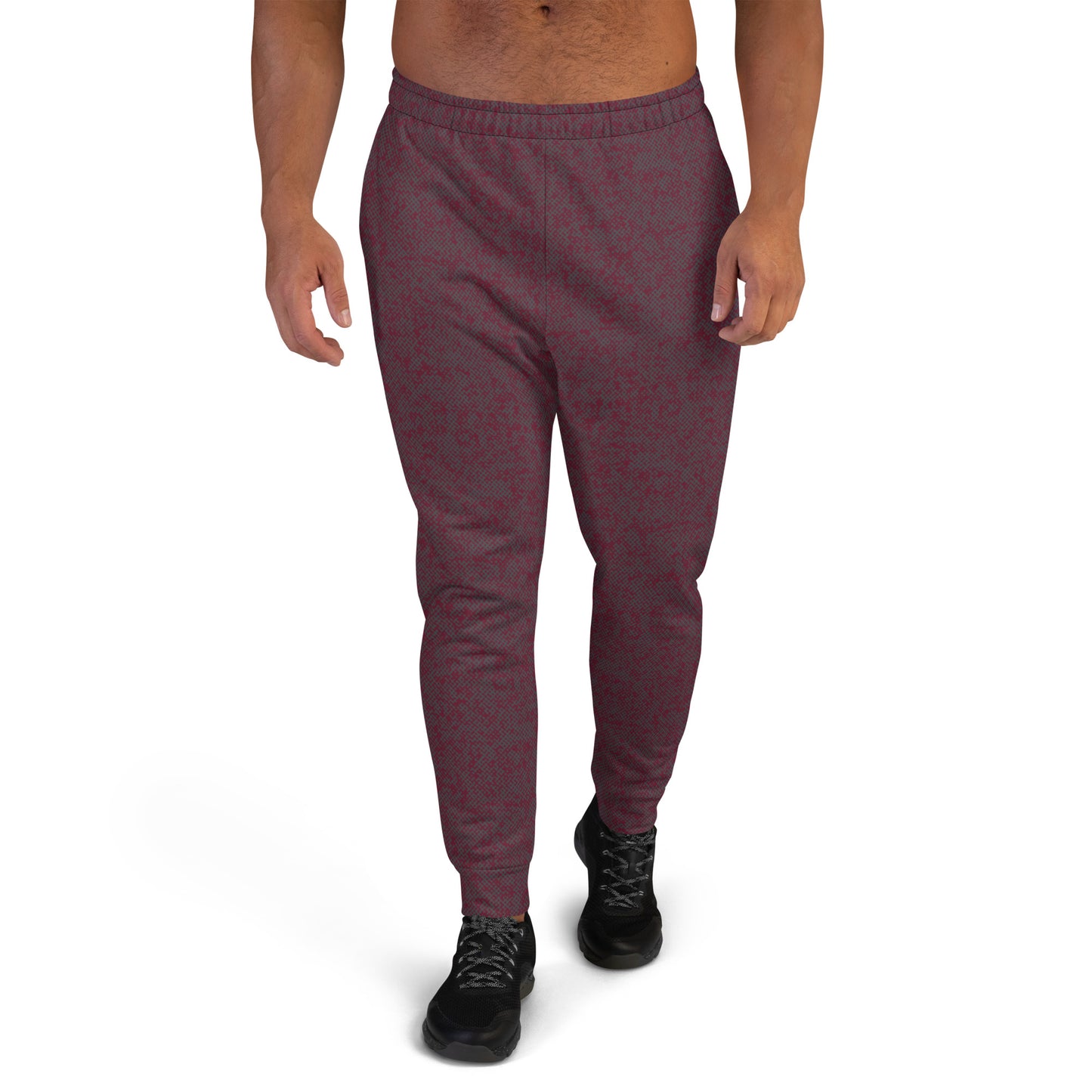 slim fit joggers for men all over print red men's recycled joggers, Humble Sportswear