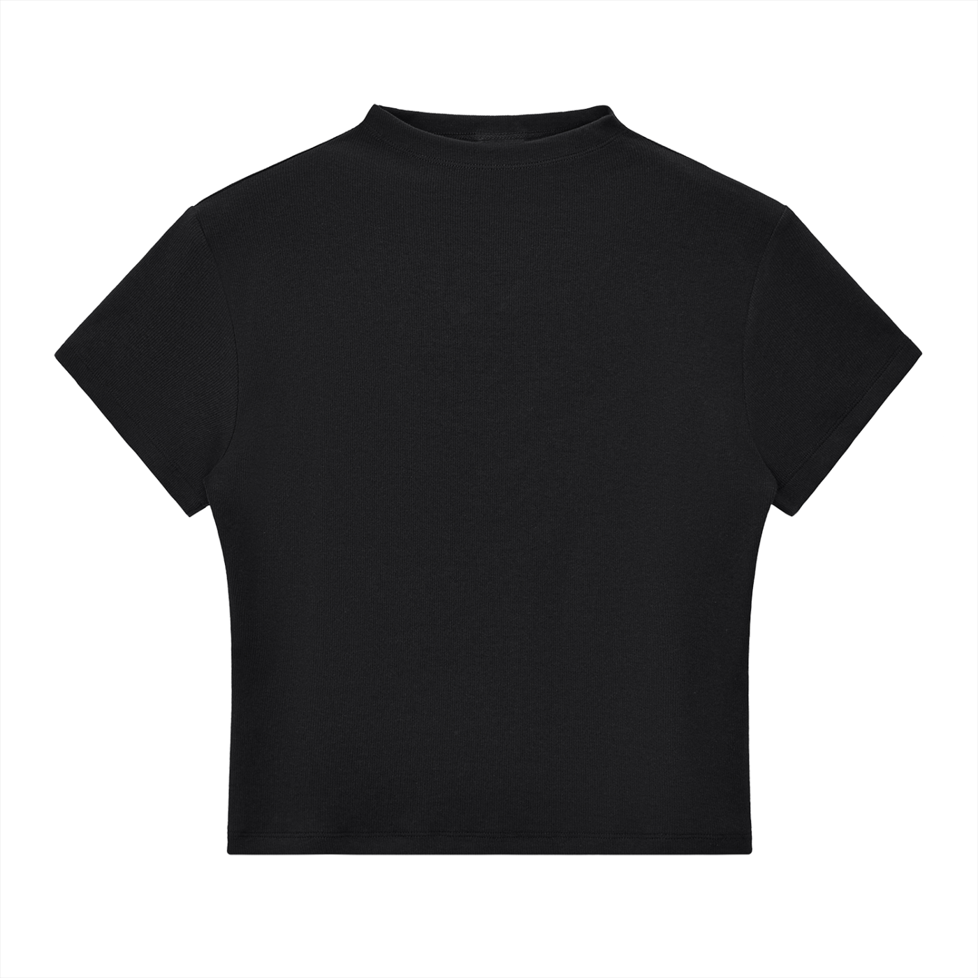 women's mock neck t-shirt black 