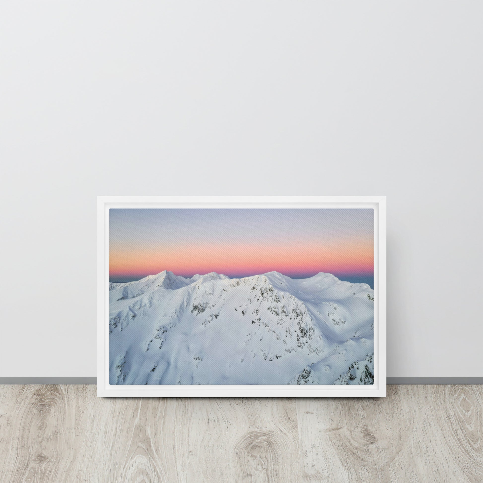 snowy mountain sunrise canvas print artwork