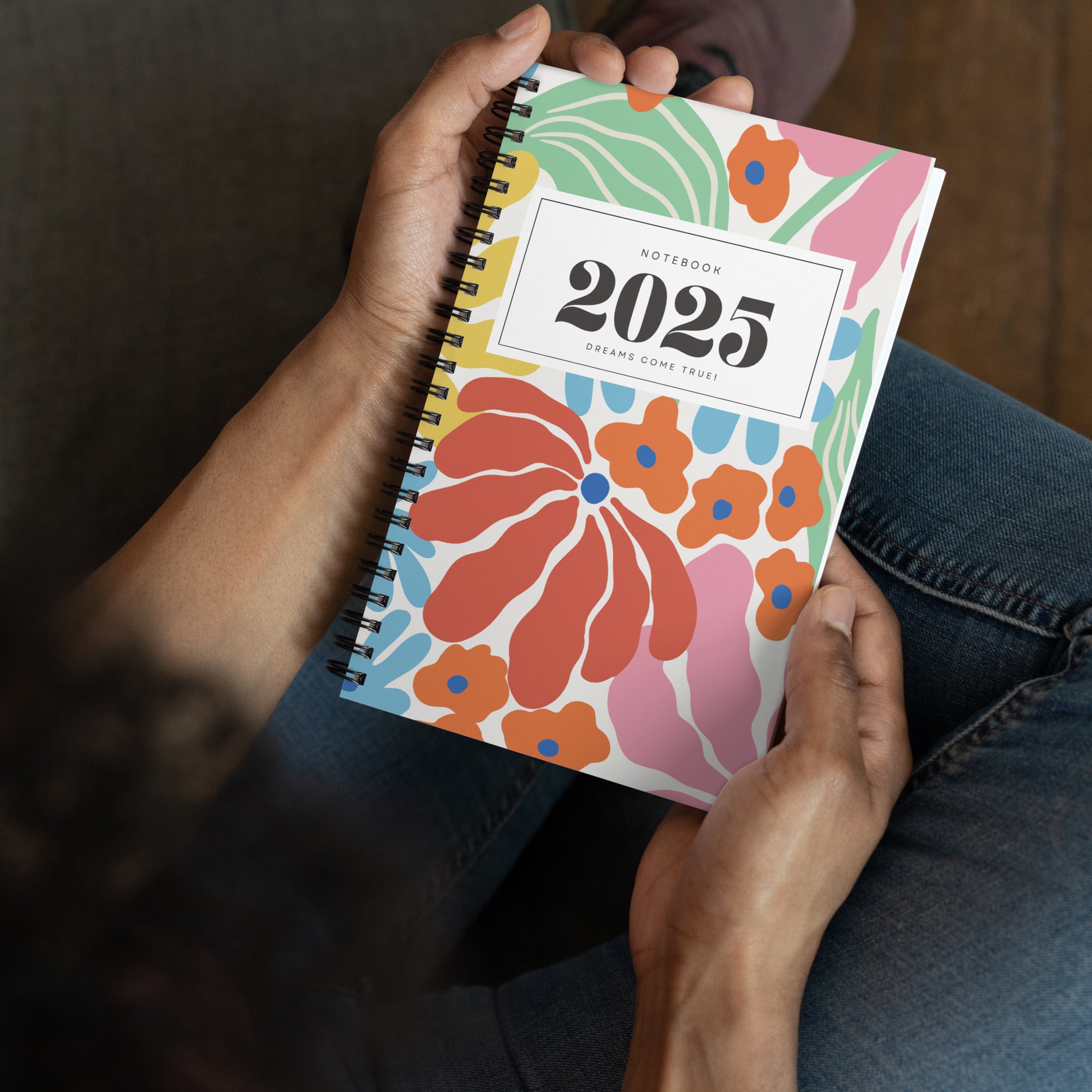 Spiral Floral Abstract Notebook - Mirfia