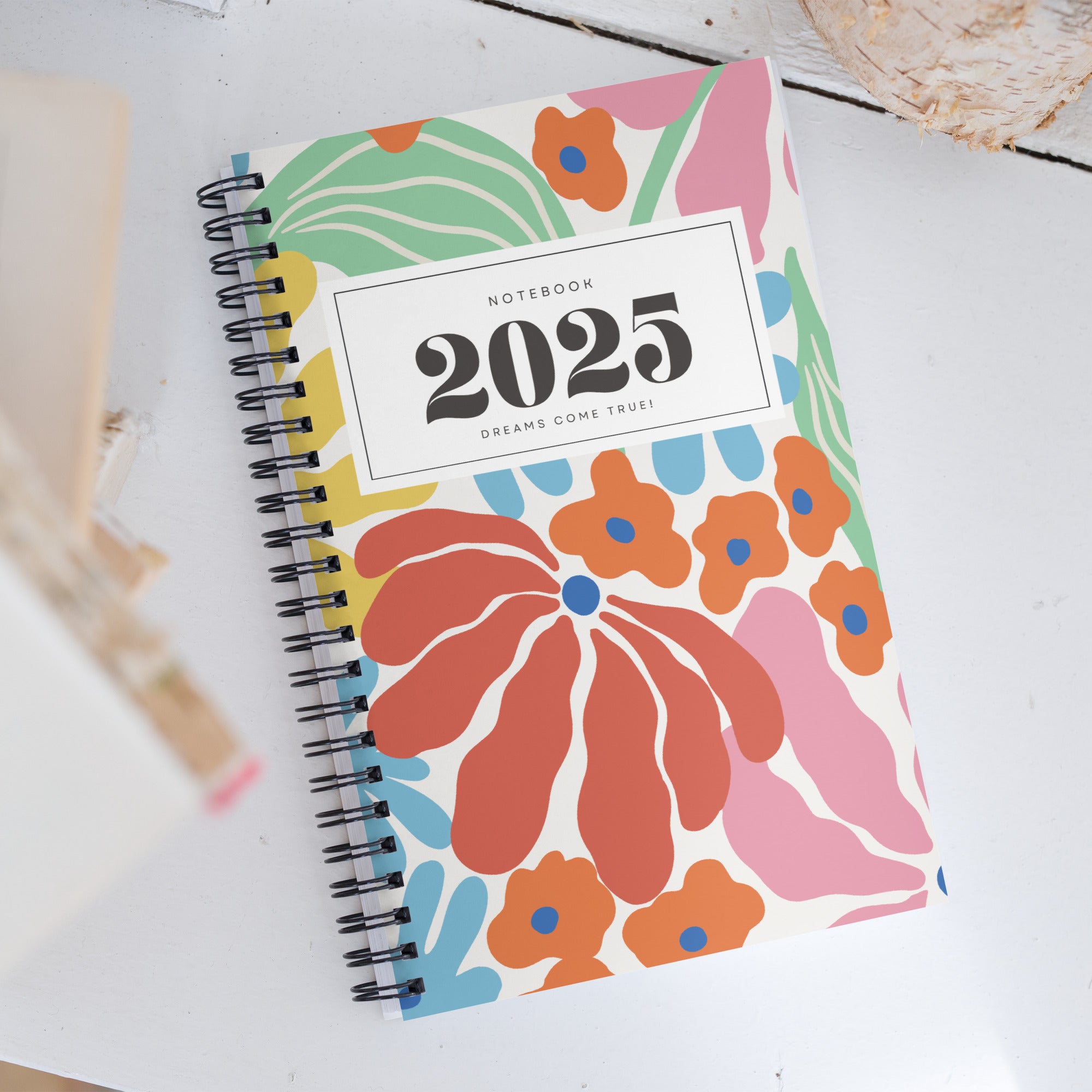 Spiral Floral Abstract Notebook - Mirfia