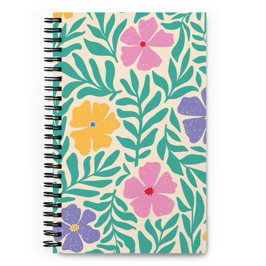 spiral floral notebook abstract