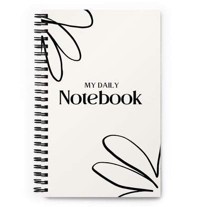 spiral floral notebook beige