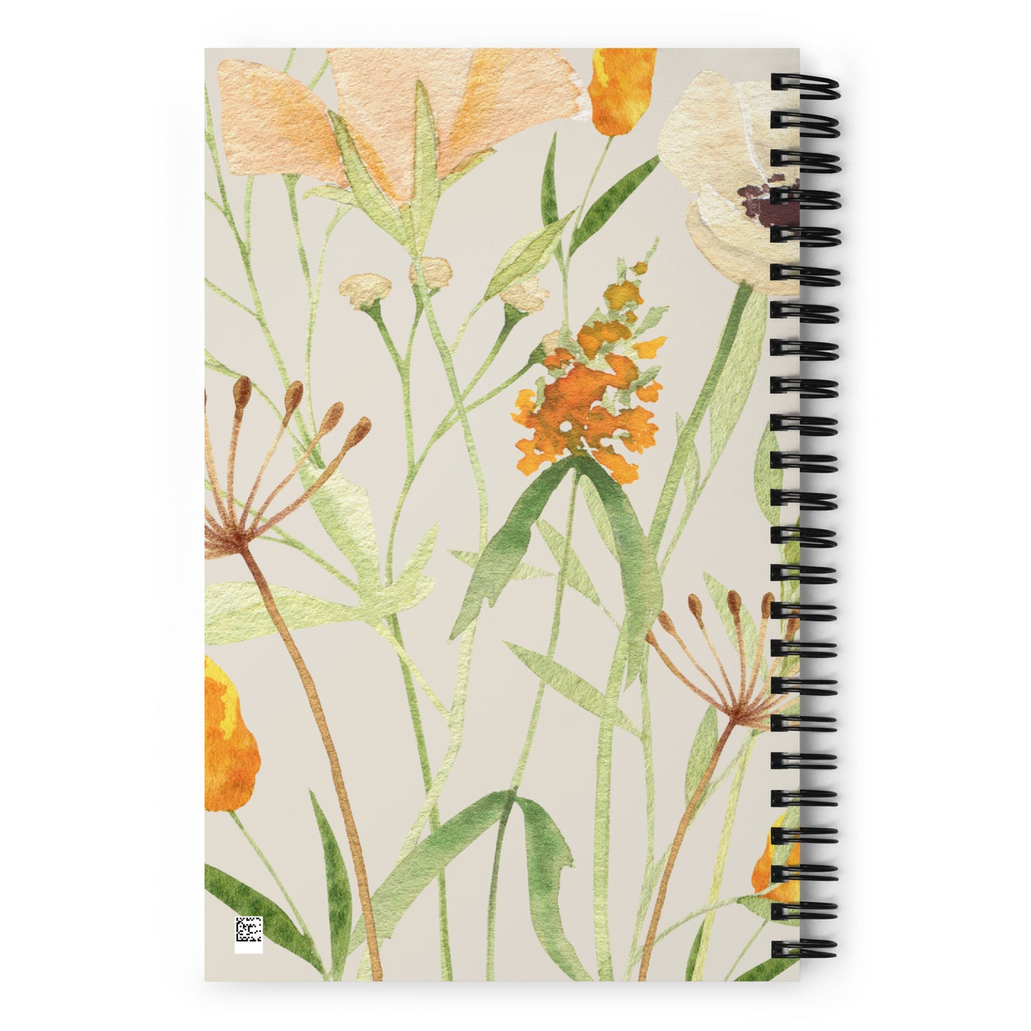 spiral floral notebook gold