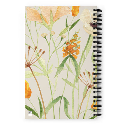 spiral floral notebook gold