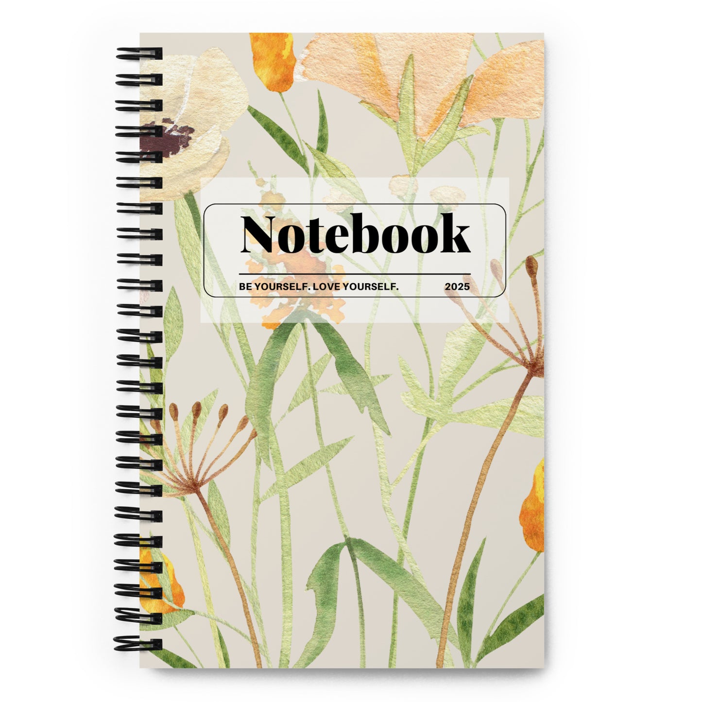 spiral floral notebook gold