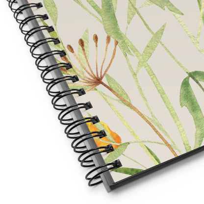 spiral floral notebook gold