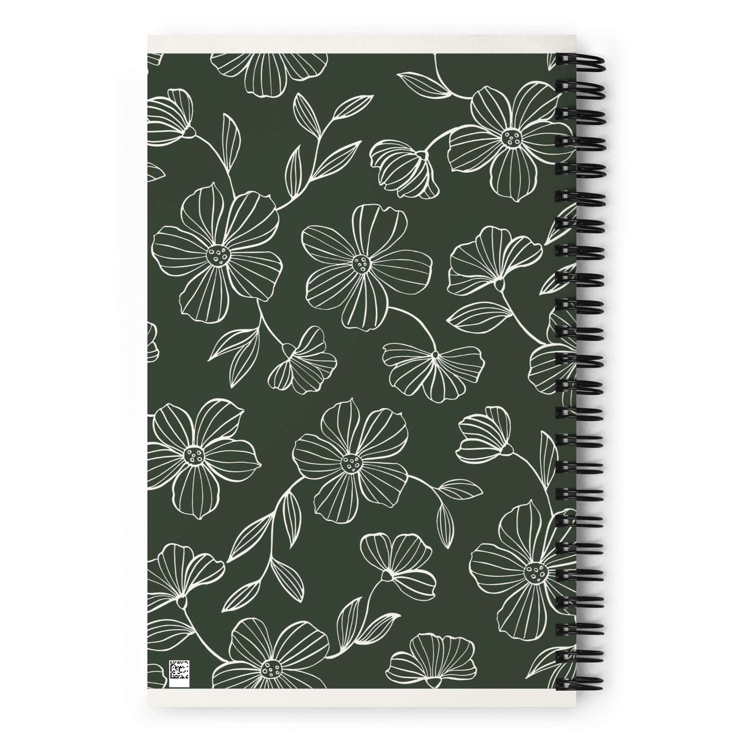 spiral floral notebook green