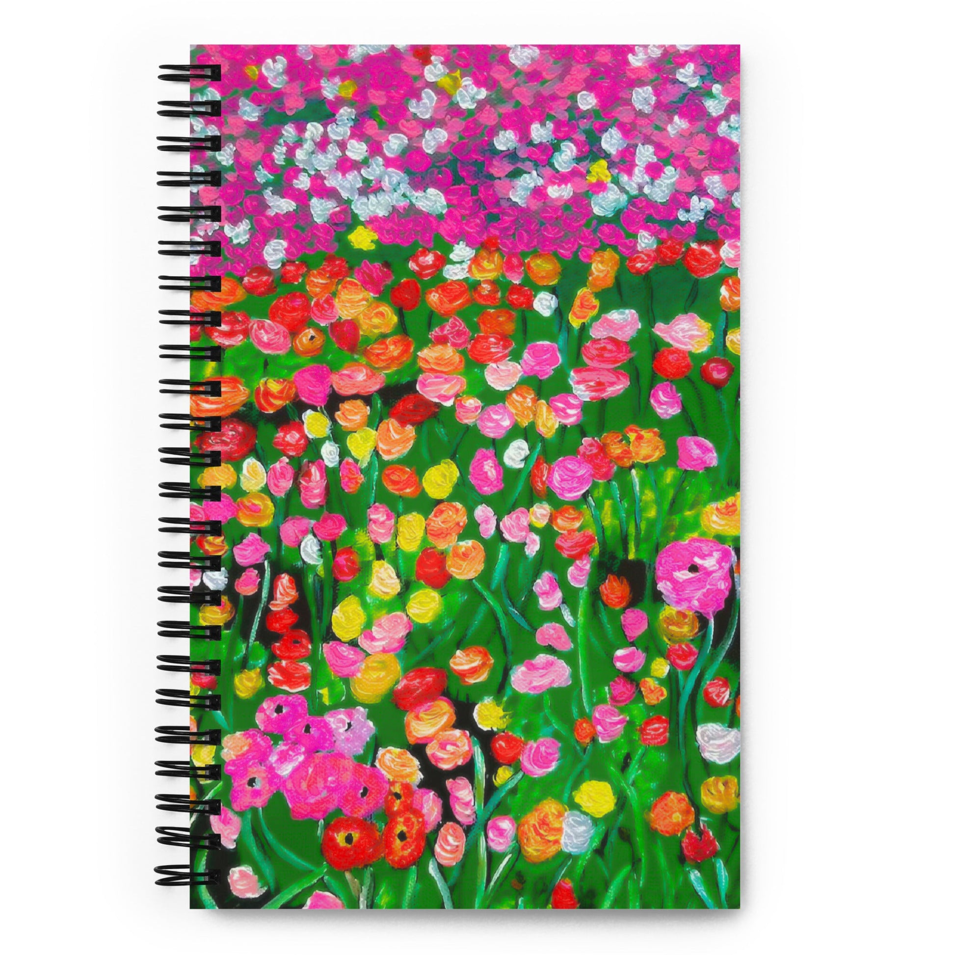 spiral floral notebook pink