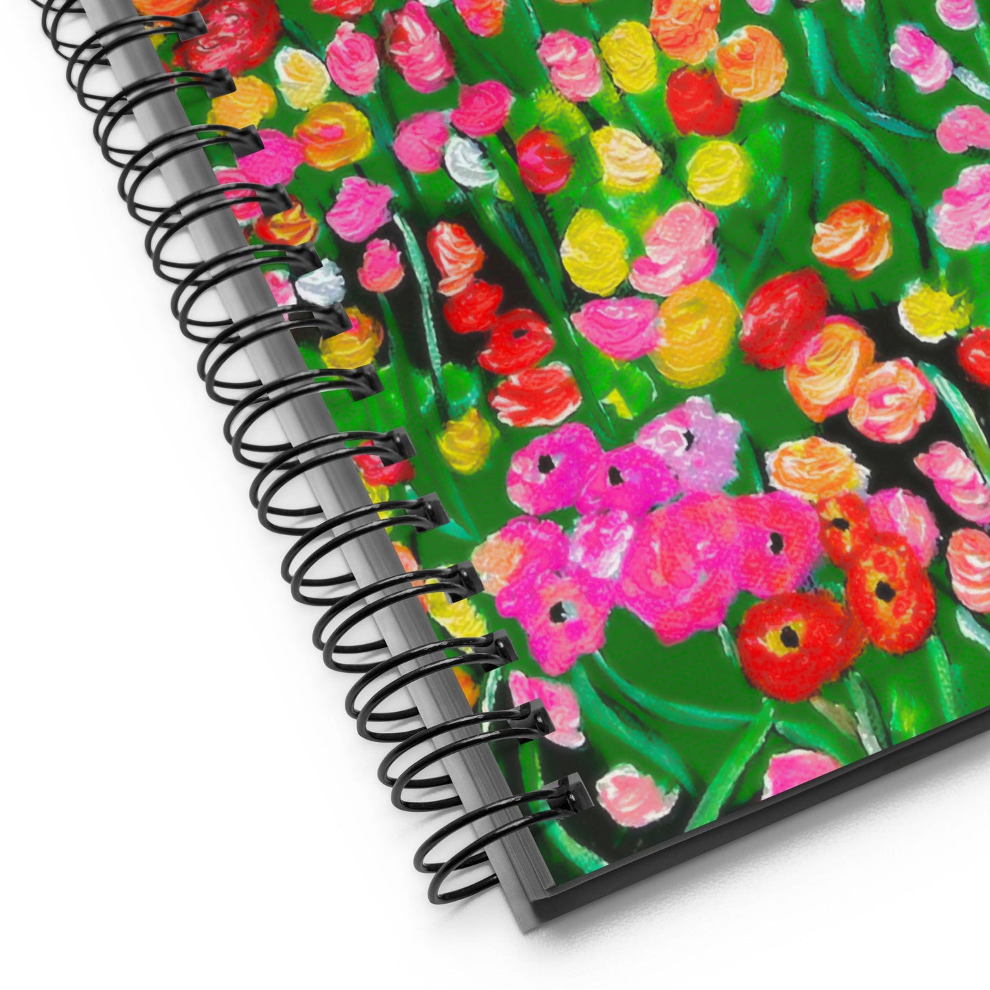 spiral floral notebook pink