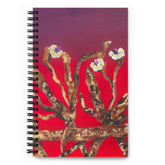 spiral floral notebook red 