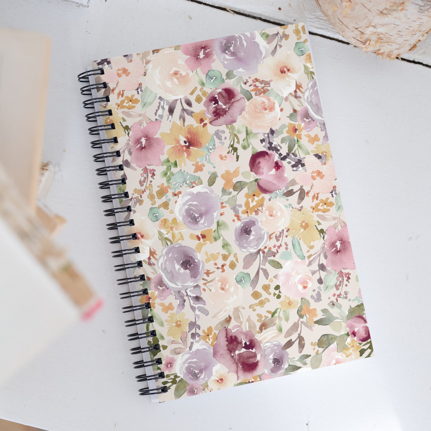 spiral floral notebook watercolor 