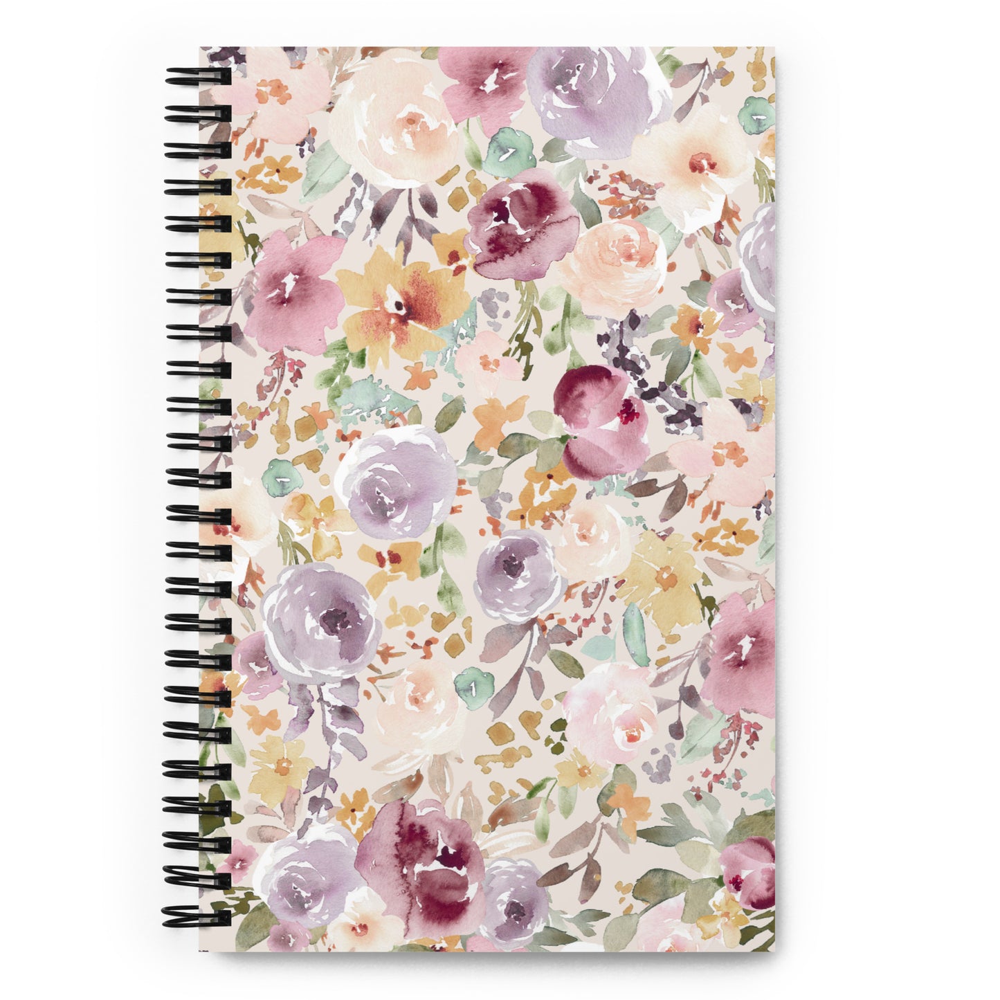 spiral floral notebook watercolor 