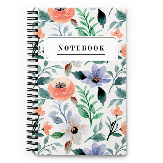 spiral floral notebook