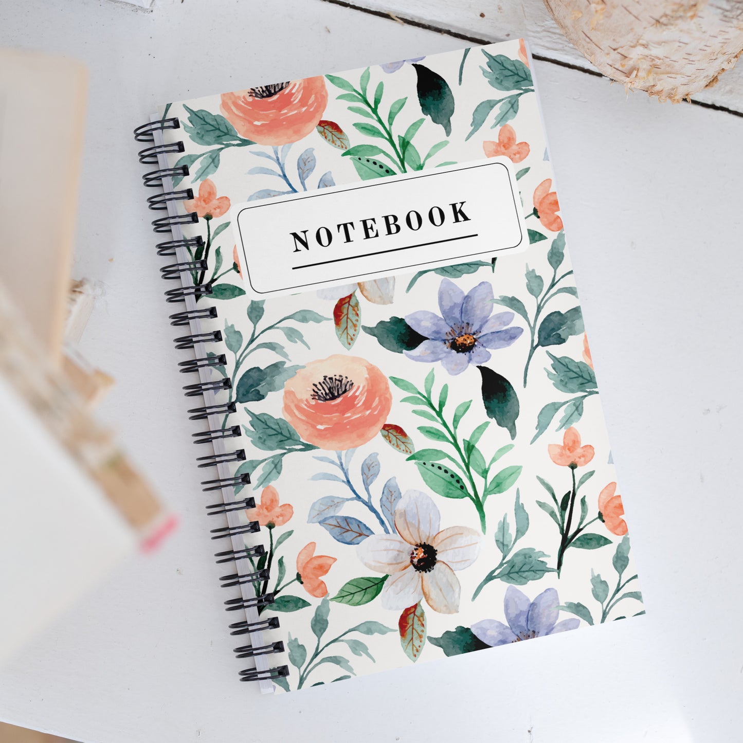 spiral floral notebook