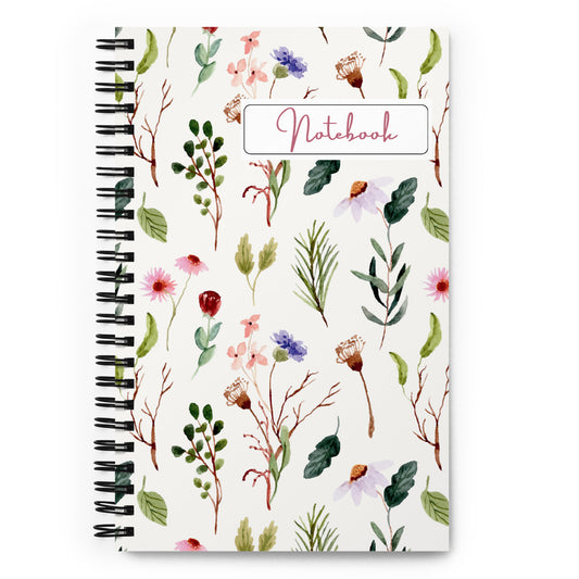 spiral floral notebook