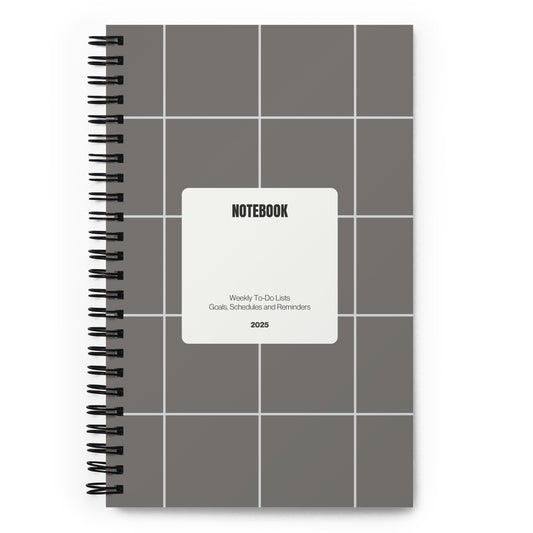 spiral gray notebook