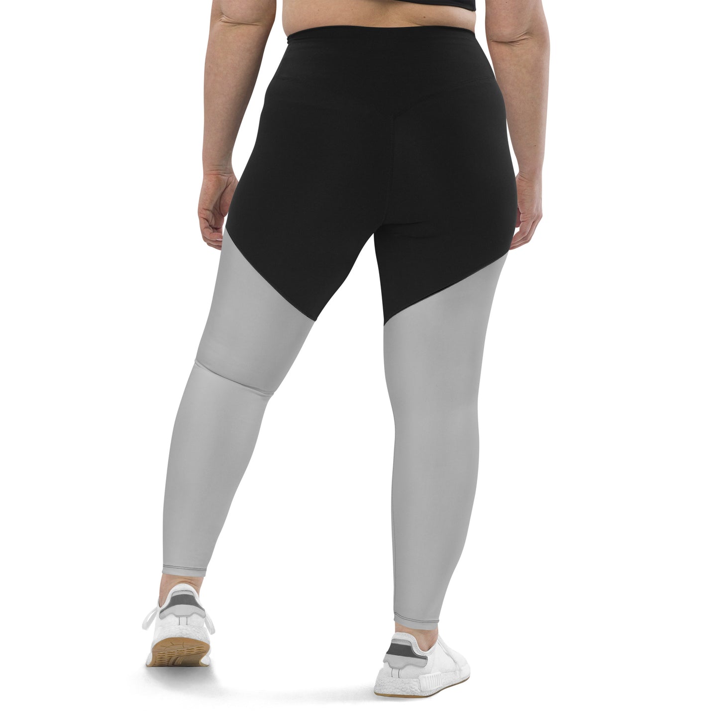 Women's high waist slimming compression leggings in silver, Humble Sportswear