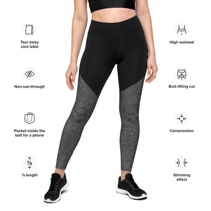 Humble Sportswear women's sports compression leggings pattens grey