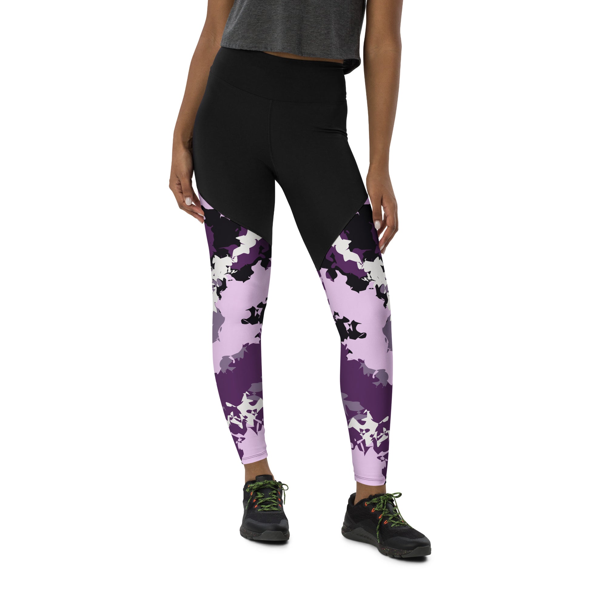 Humble Sportswear women's high waist sports compression leggings trinity mauve all-over print