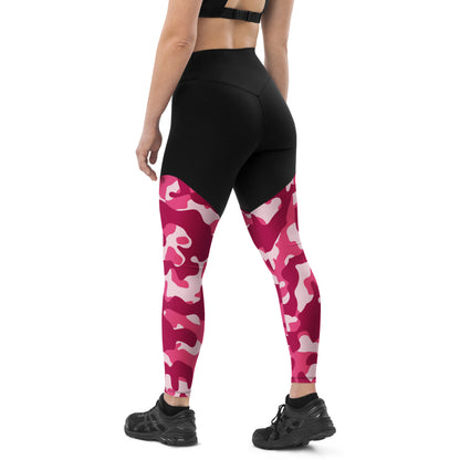 women's army pink butt-lifting sports compression leggings, Humble Sportswear