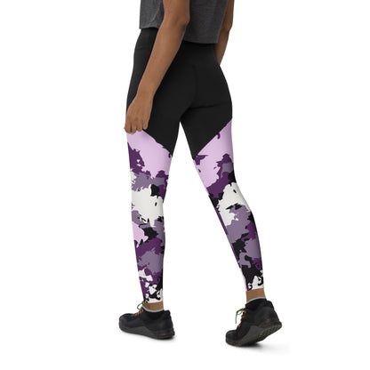 Humble Sportswear women's high waist sports compression leggings trinity mauve all-over print