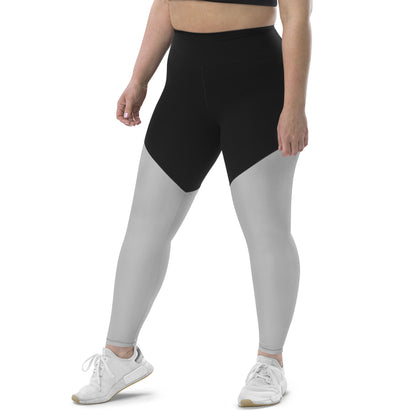 Women's high waist slimming compression leggings in silver, Humble Sportswear