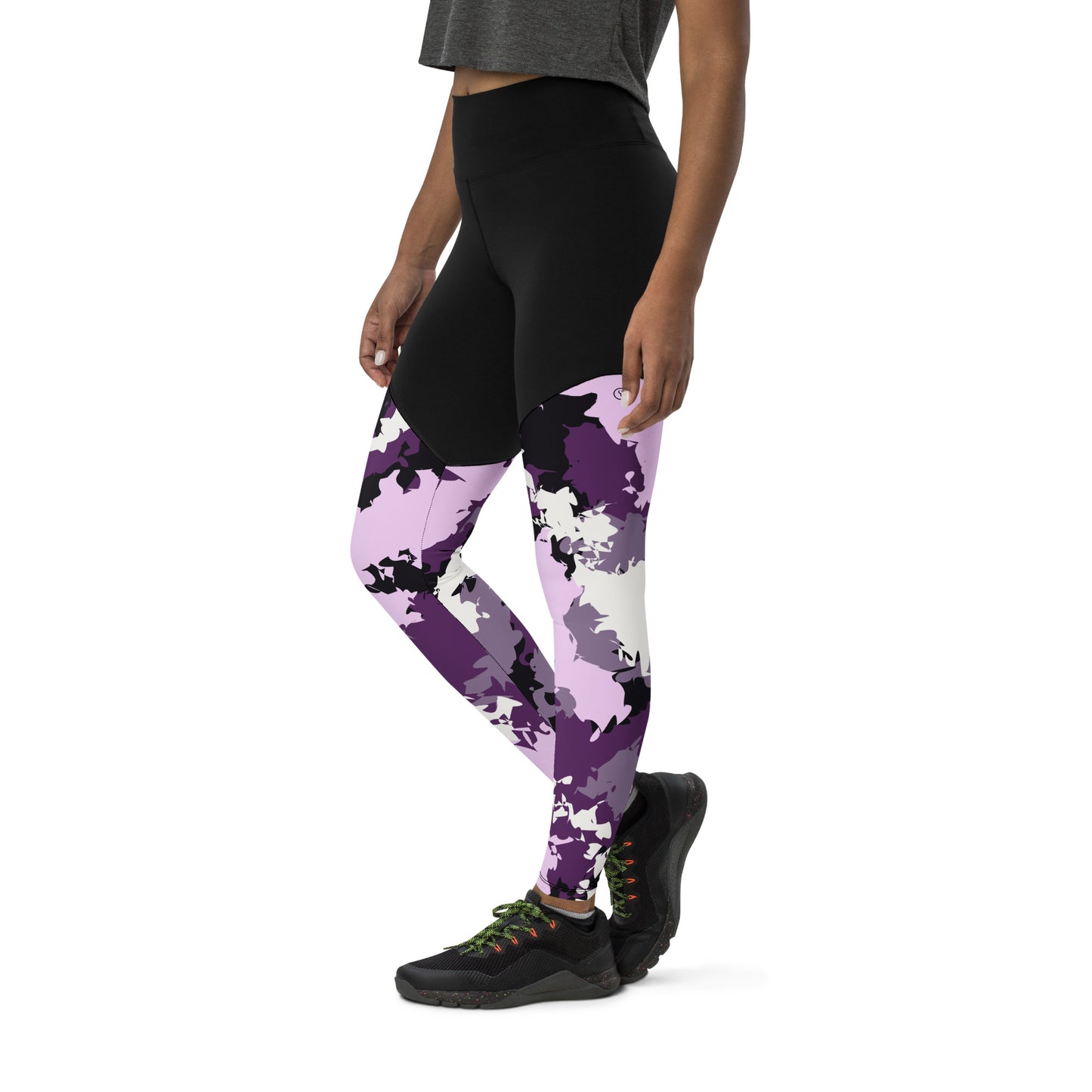 Humble Sportswear women's high waist sports compression leggings trinity mauve all-over print