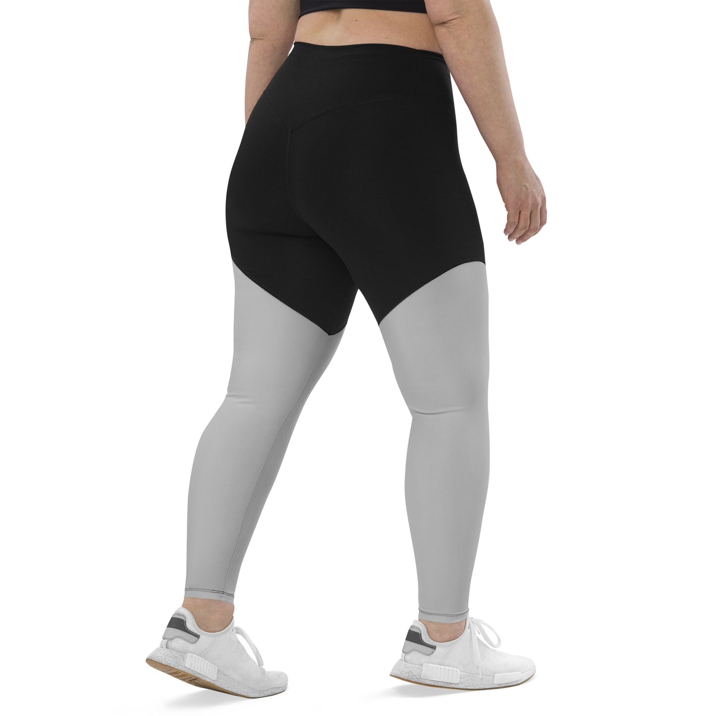 Women's high waist slimming compression leggings in silver, Humble Sportswear