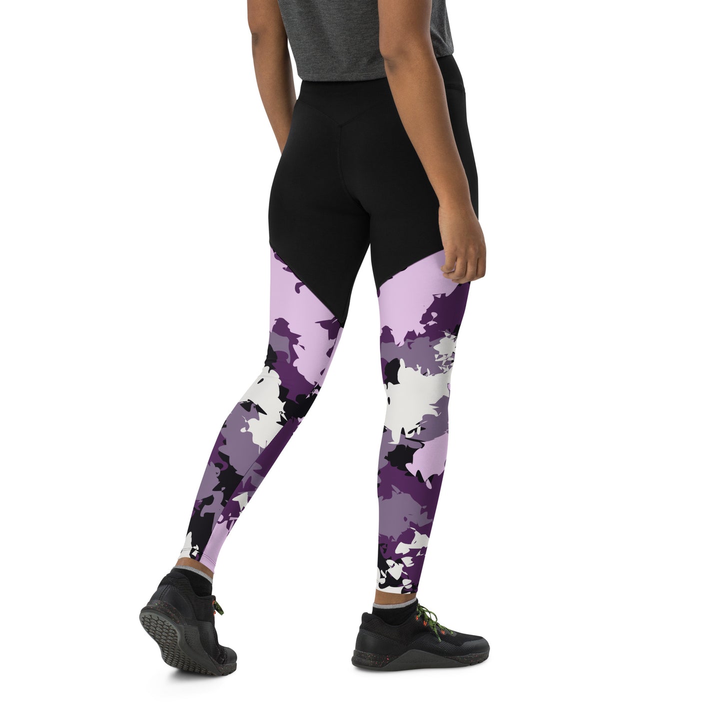 Humble Sportswear women's high waist sports compression leggings trinity mauve all-over print