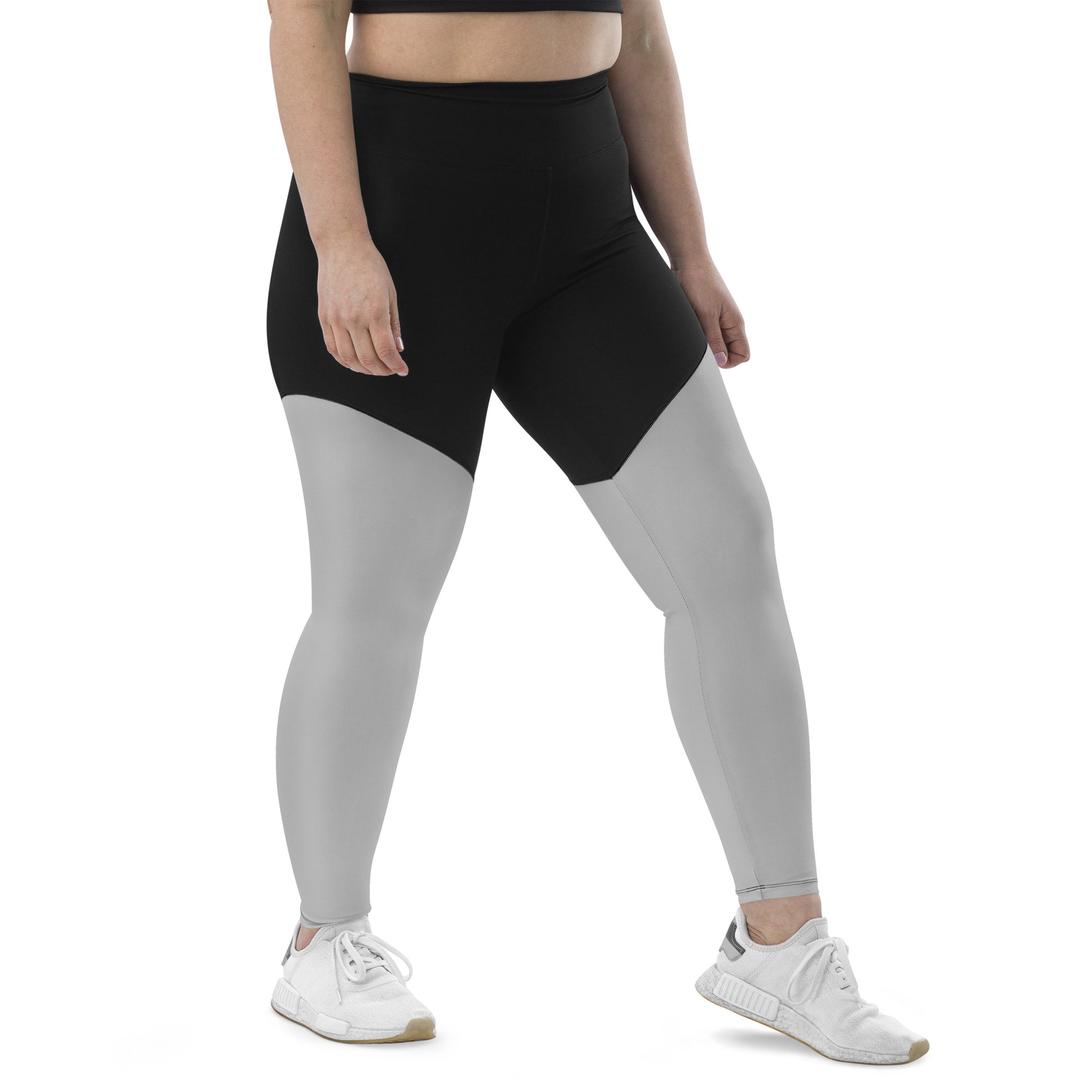 Women's high waist slimming compression leggings in silver, Humble Sportswear