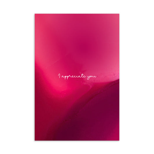 abstract red rose appreciation greeting card, thank you card 