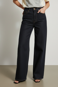  mid-waist straight leg denim jeans front view