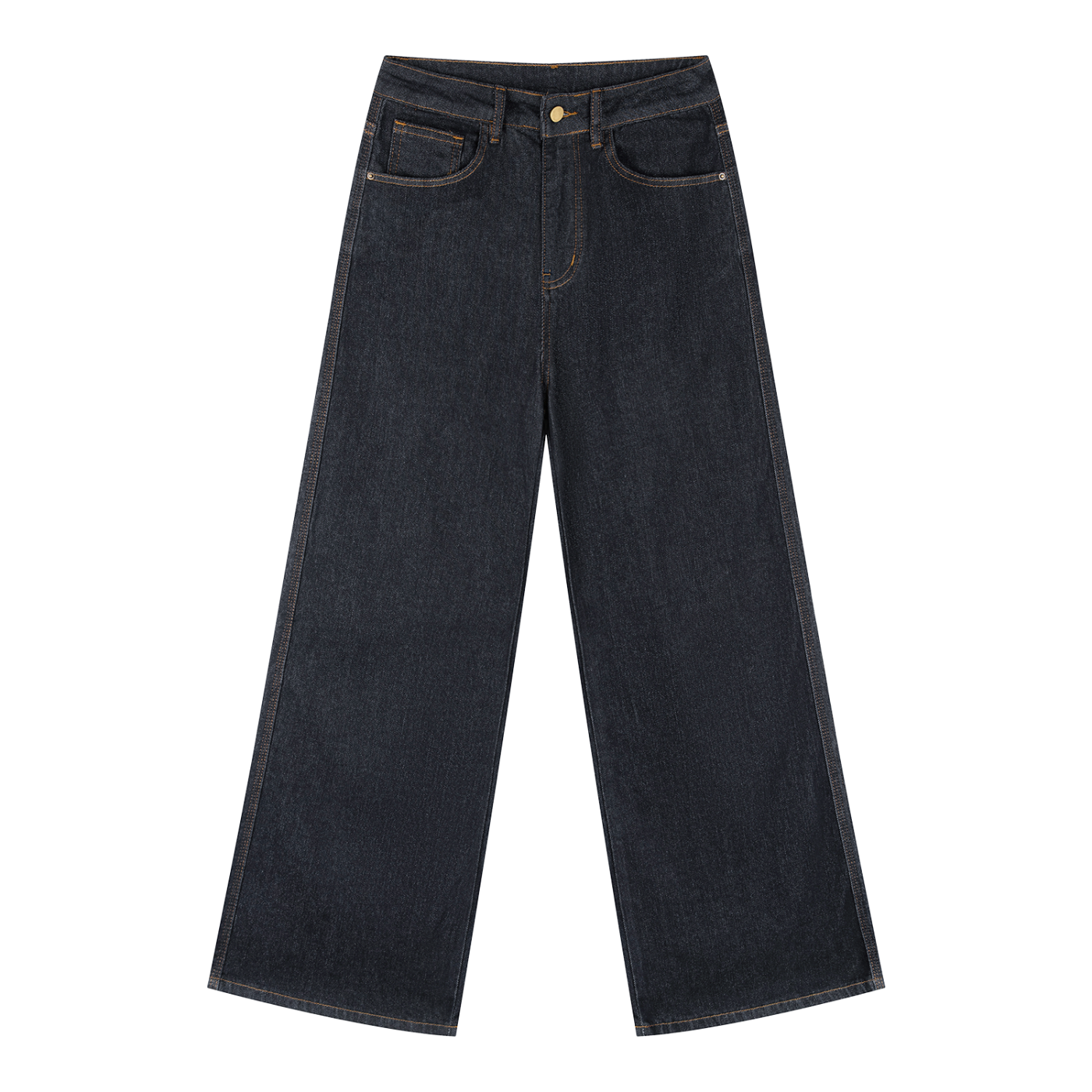 women's navy blue straight-leg denim jeans