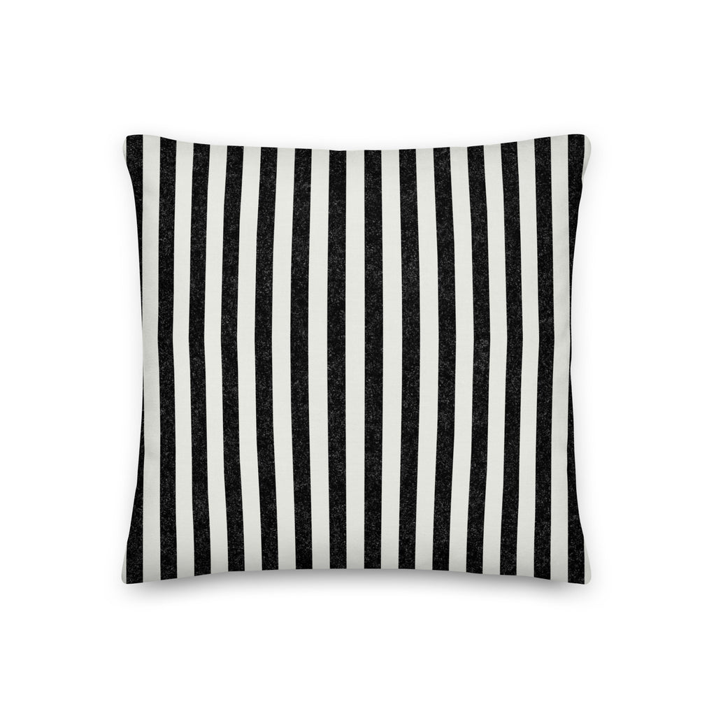 Striped Black Premium Throw Pillow - Mirfia