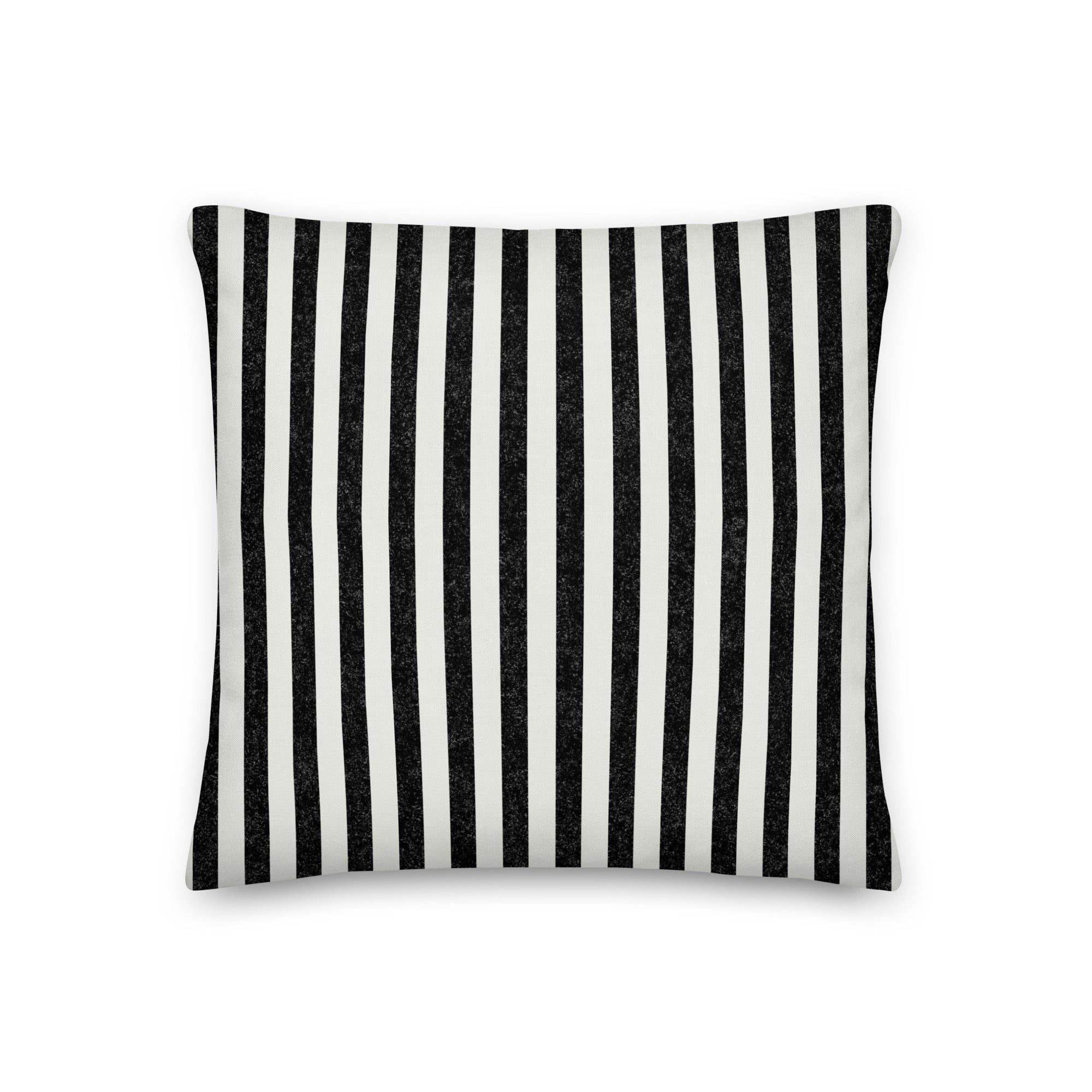 Striped Black Premium Throw Pillow - Mirfia
