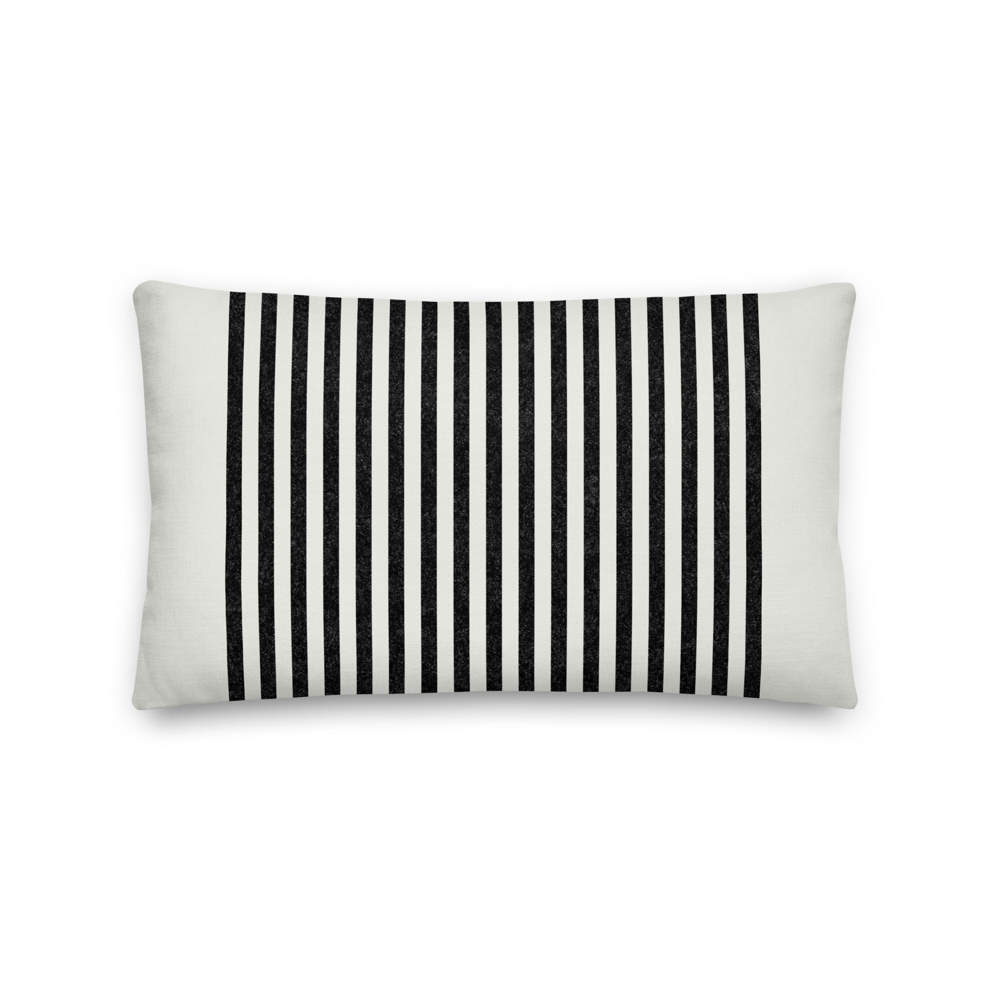 Striped Black Premium Throw Pillow - Mirfia