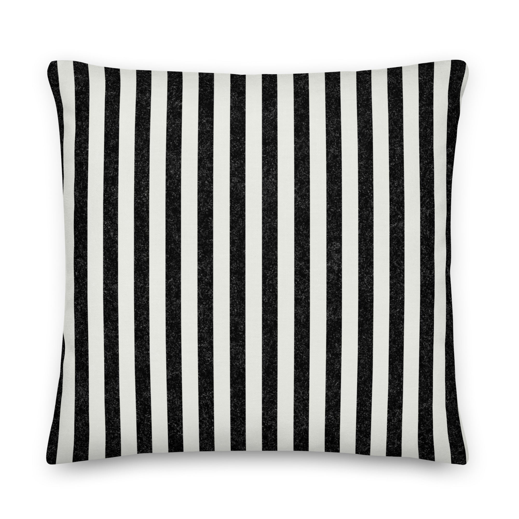 Striped Black Premium Throw Pillow - Mirfia