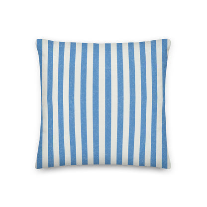 Striped Blue Premium Throw Pillow - Mirfia