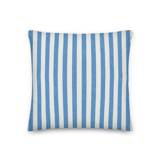 Striped Blue Premium Throw Pillow - Mirfia