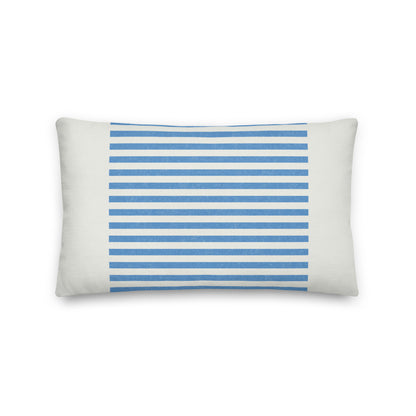 Striped Blue Premium Throw Pillow - Mirfia