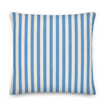 Striped Blue Premium Throw Pillow - Mirfia