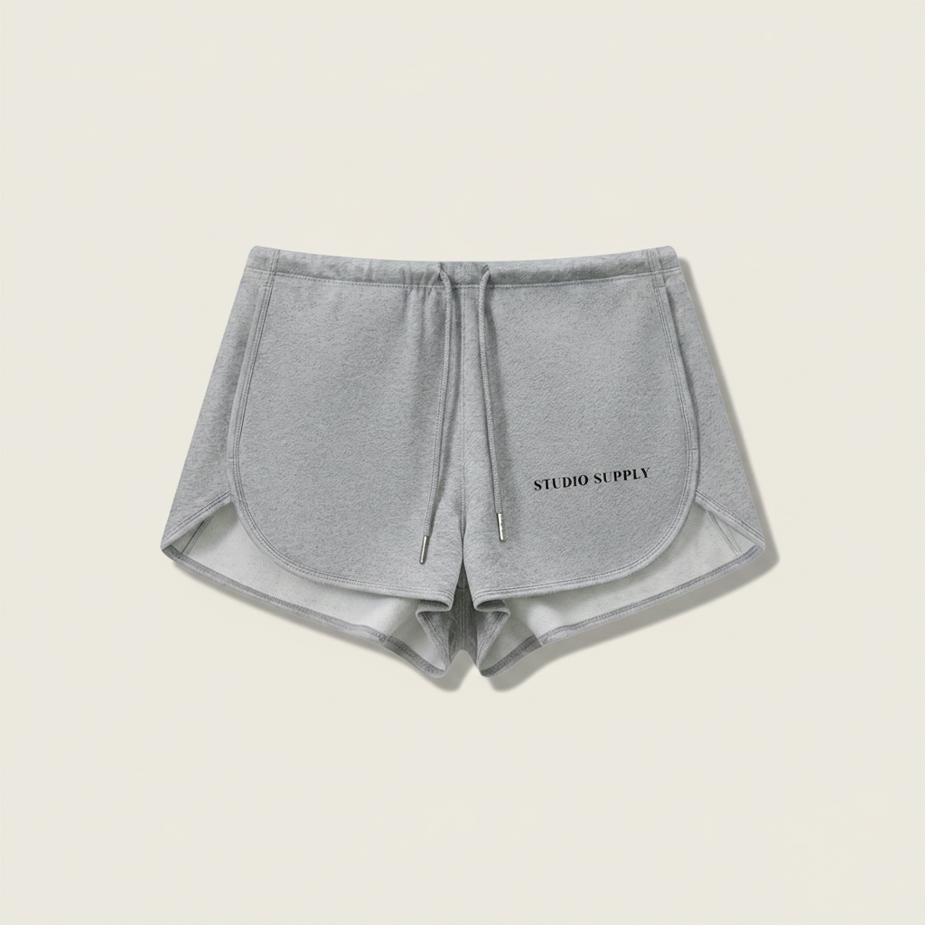 studio supply drawstring jogger shorts front view